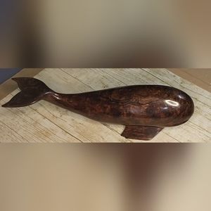 [Vintage 80s] Handcarved Ironwood Whale Laguna Beach CA Local Art